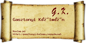 Gasztonyi Kálmán névjegykártya